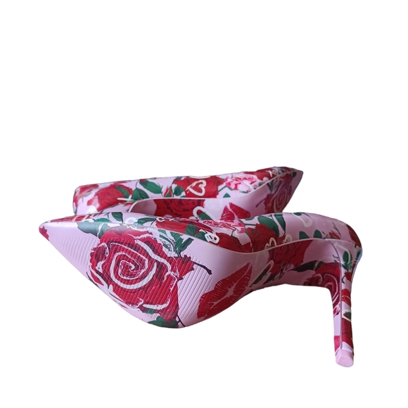 NWOT ALDO XOXO Lips & Roses Patent Stilettos Size 9 "HOT!" - Picture 8 of 16
